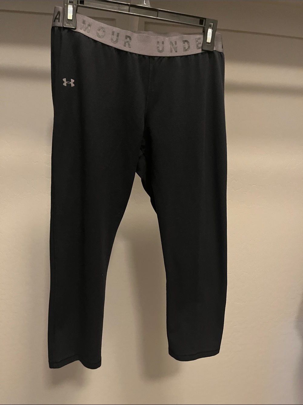 Under Armour Black Performance Leggings with Gray Waistband